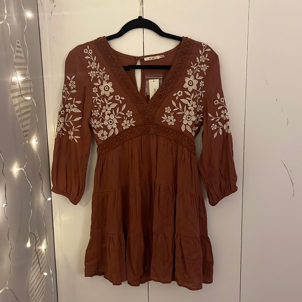 Francesca’s Collection Boho Embroidered Dress (Extra Small) with tags